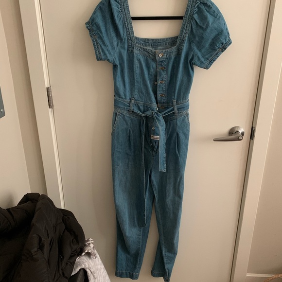 SOLD Anthropologie Square Neck Denim Jumpsuit - Picture 7 of 7